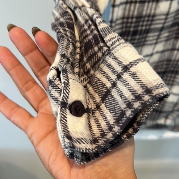 FRENCH connection plaid flannel oversized pullover tunic top size extra small/s - Picture 6 of 8